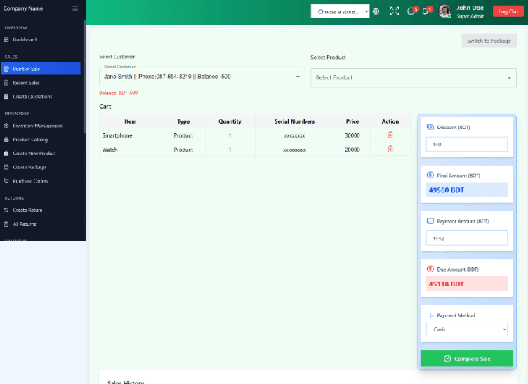 Retail Point of Sale (POS) System